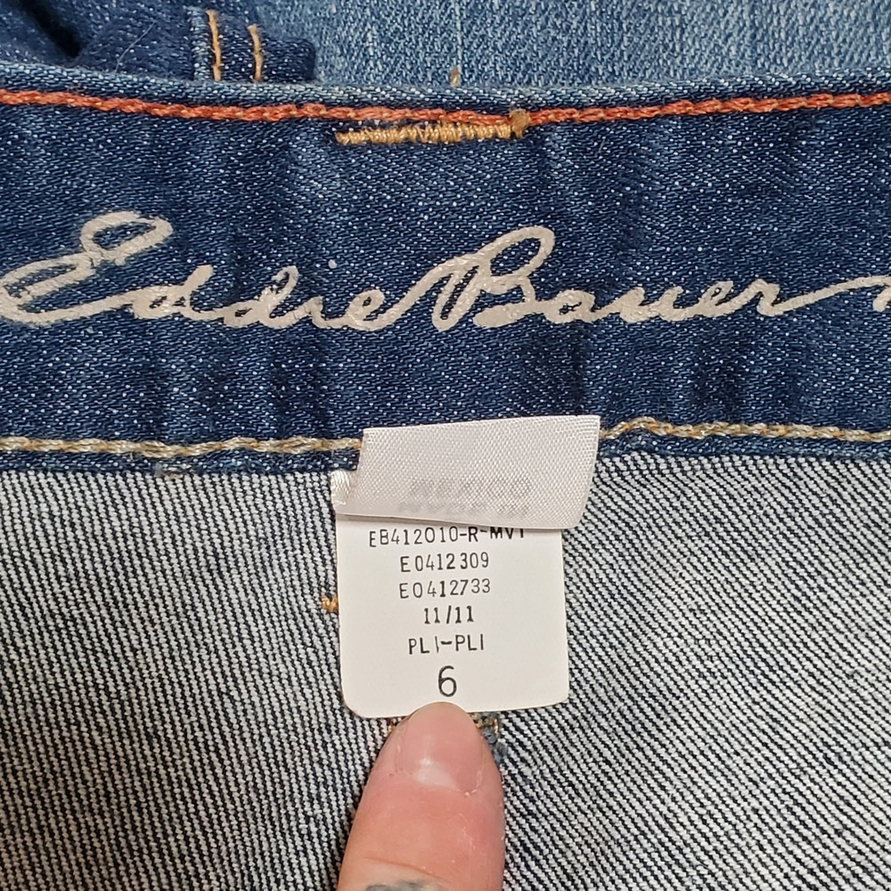 Eddie Bauer Y2K Curvy Trouser Flare Jeans Western Dressy Blue Denim 32x31 Size 6 - Picture 6 of 9